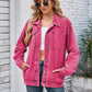 Pocketed Button Up Detachable Hooded Denim Jacket