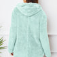 Fuzzy Button Up Hooded Outerwear