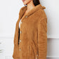 Fuzzy Button Up Hooded Outerwear