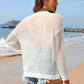Heart Openwork Long Sleeve Cover-Up