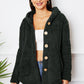 Fuzzy Button Up Hooded Outerwear