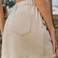 Pocketed Buttoned Mini Denim Skirt