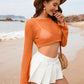 Openwork Long Sleeve Cover-Up