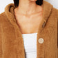 Fuzzy Button Up Hooded Outerwear