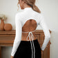 Roma Mock Neck Cropped Top
