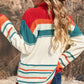 Striped Turtleneck Drop Shoulder Sweater