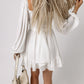 Ruffle Hem Tie-Back Balloon Sleeve Mini Dress