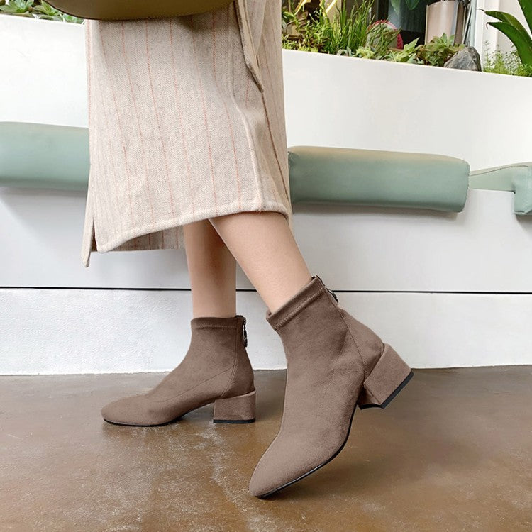 Alanis Suede Leather Zip Ankle Boots
