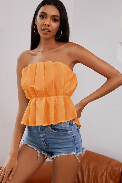 Pleat With Me Strapless Top