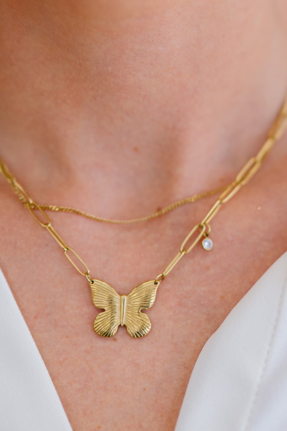 Fly Fly Away Double-Layered Necklace