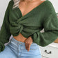 Twisted Front Long Sleeve Cropped Sweater