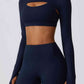 Cropped Cutout Long Sleeve Sports Top