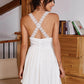 Spliced Lace Crisscross A-Line Dress