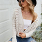 Open Front Cuffed Cropped Cardigan