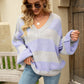 Color Block Exposed Seam Rib-Knit Sweater