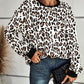Leopard Round Neck Dropped Shoulder Sweatshirt