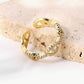 Gold Plated Inlaid Cubic Zirconia Open Ring