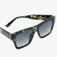 UV400 Patterned Polycarbonate Square Sunglasses