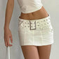 Y2K Basic Belted Low Waist Micro Skirt