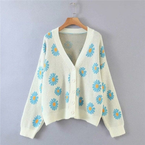 Daisy Days Knitted Cardigan Sweater