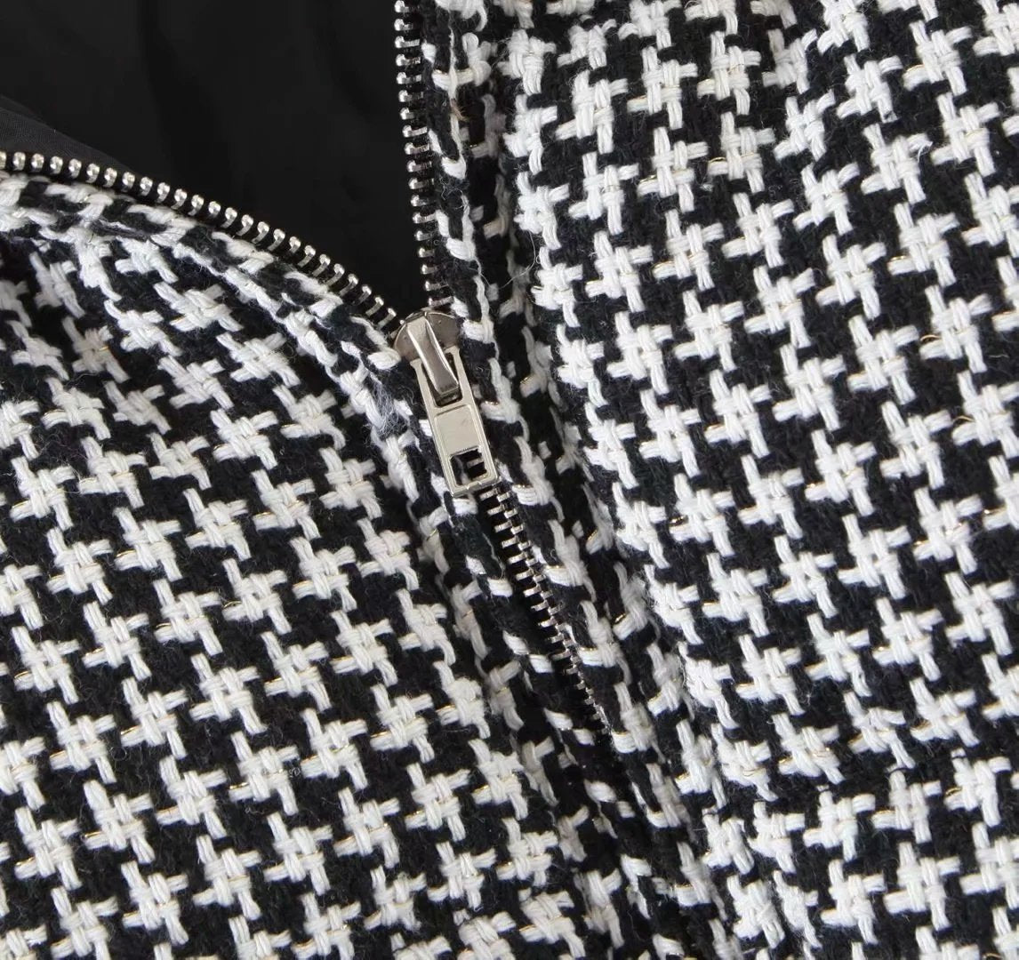 Houndstooth Puffer Jacket
