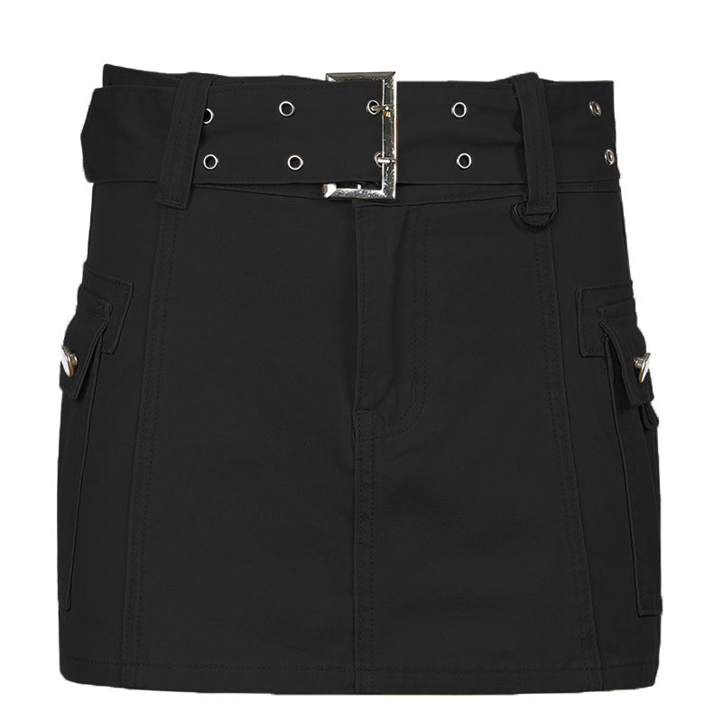 Y2K Basic Belted Low Waist Micro Skirt